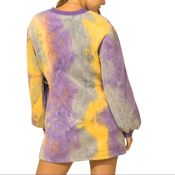 Hyfve Call Me Tie Dye Cutout Sweatshirt Dress - Picture 3 of 16